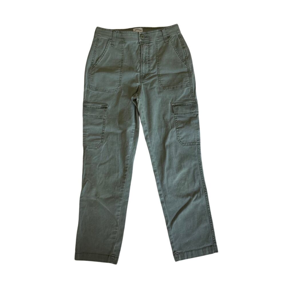J.Crew Womens Cotton Olive Green New Straight-Leg Cargo Pant Cottagecore 24